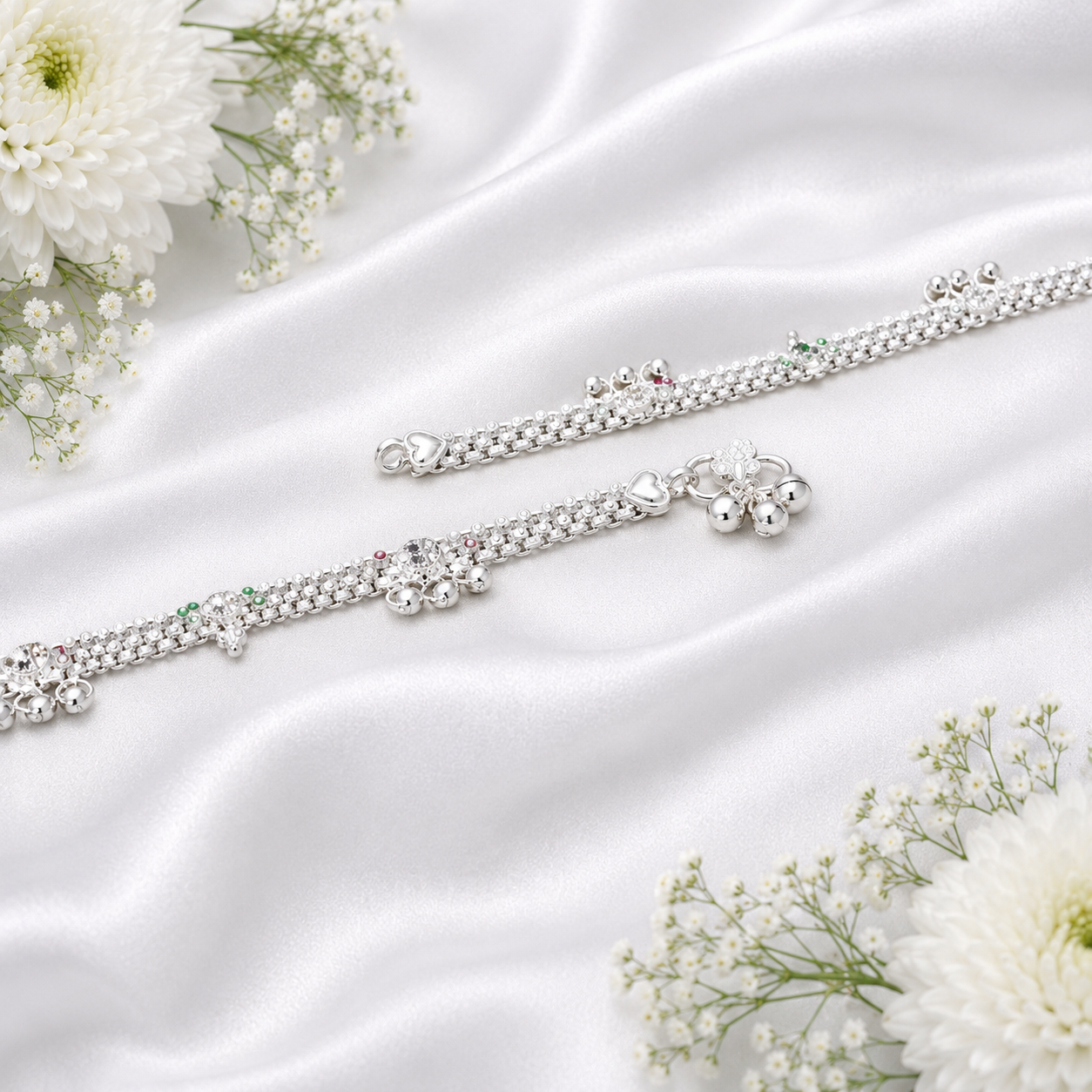 Royal Ghunghroo Anklet – 925 Sterling Silver – OYA by Gemkara view 3