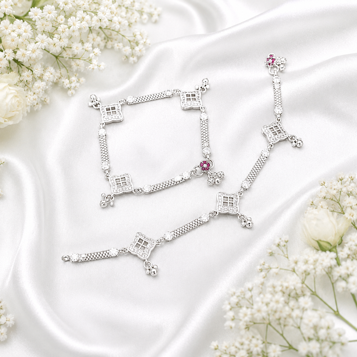 Ruby Royale Anklet – 925 Sterling Silver – OYA by Gemkara view 3