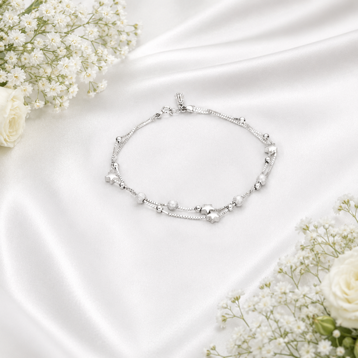 Celestial Star Anklet – 925 Sterling Silver – OYA by Gemkara view 3