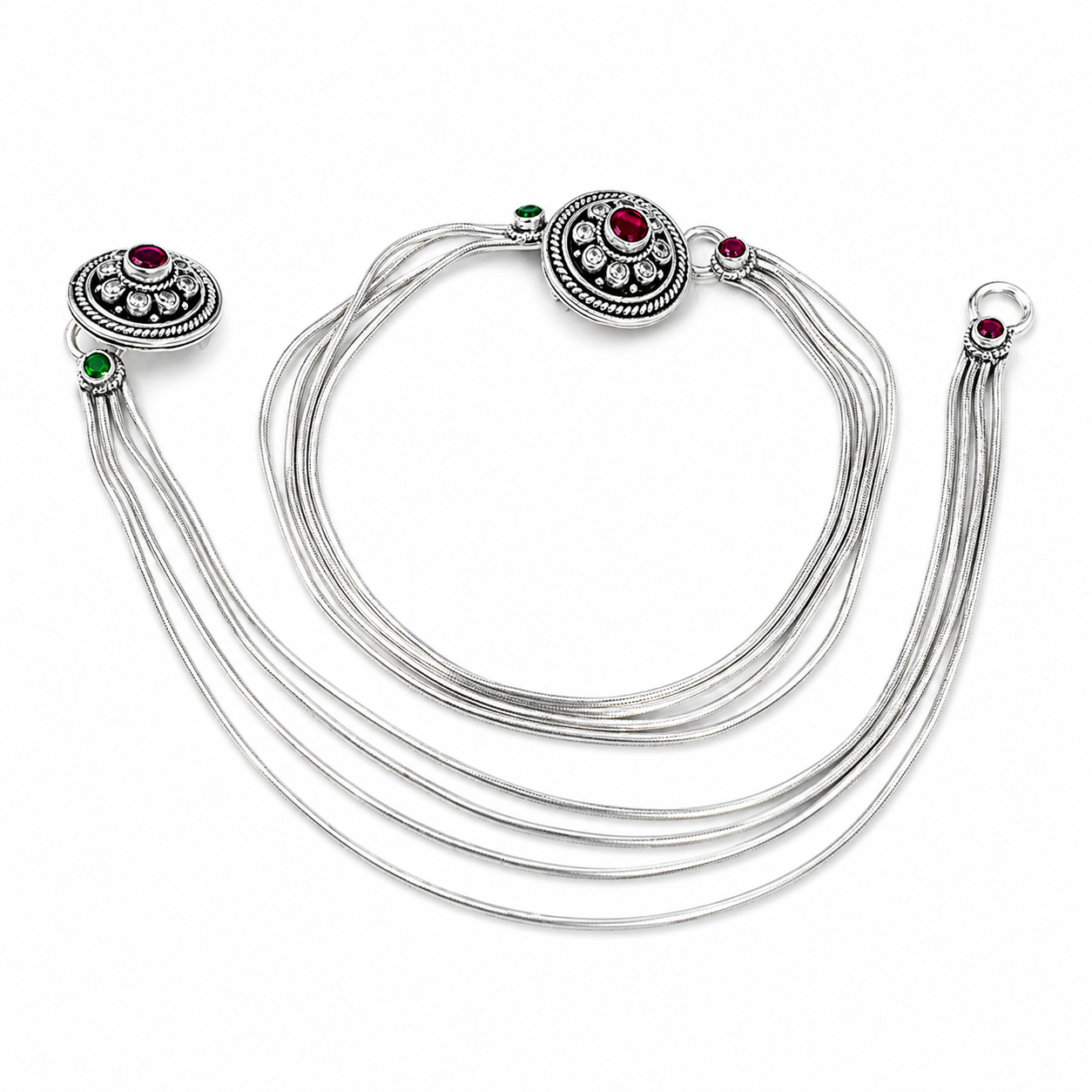 Noor Layered Anklet – 925 Sterling Silver – OYA by Gemkara view 1