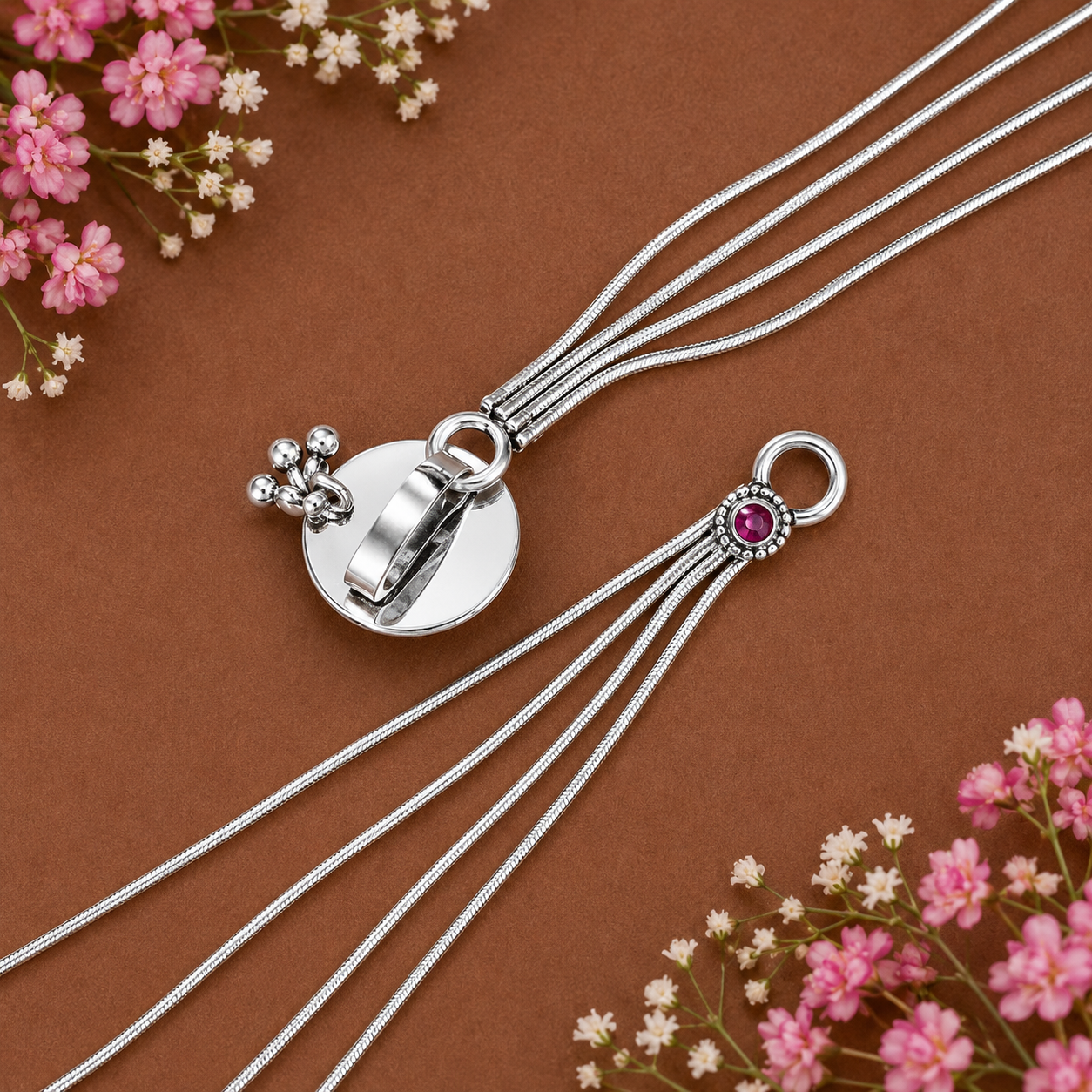 Noor Layered Anklet – 925 Sterling Silver – OYA by Gemkara view 3