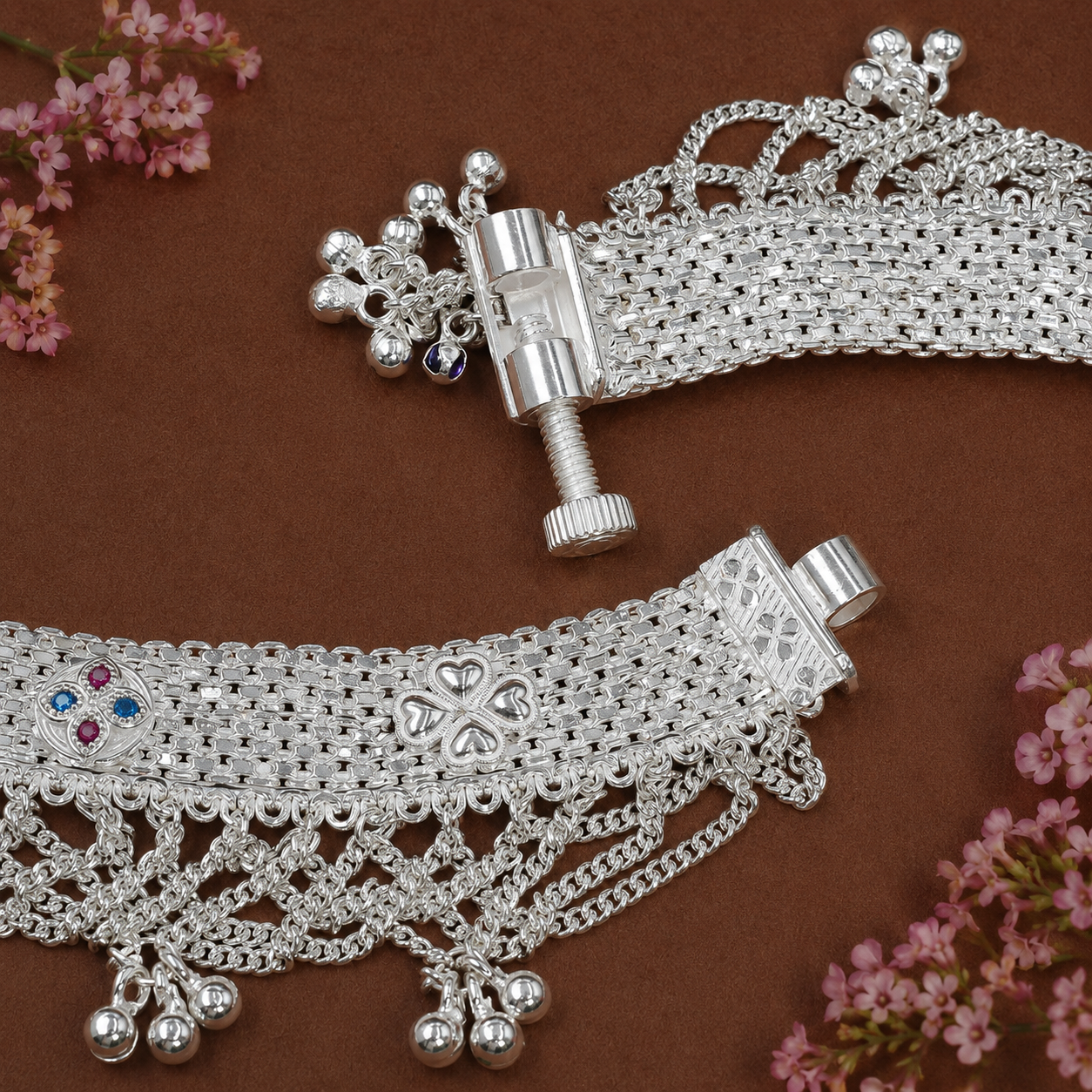 Veil Anklet – 925 Sterling Silver – OYA by Gemkara view 4