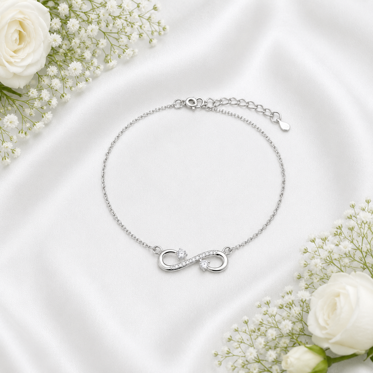 Infinity Spark Anklet – 925 Sterling Silver – OYA by Gemkara view 3