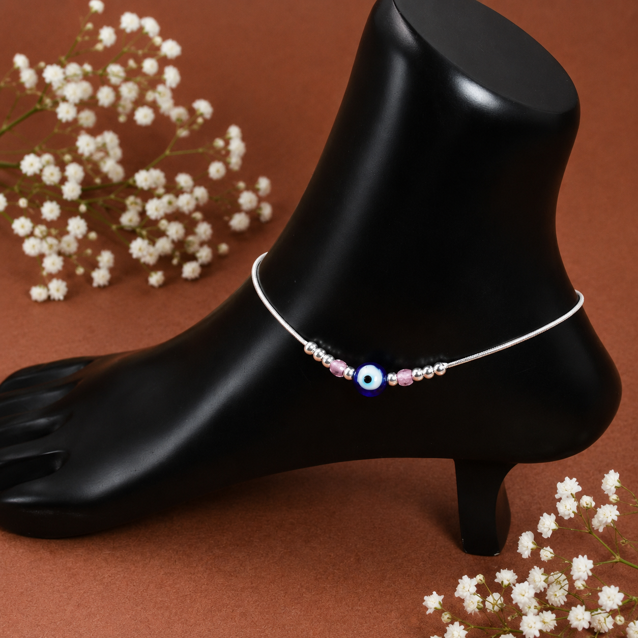 Nayra Anklet – 925 Sterling Silver – OYA by Gemkara view 2