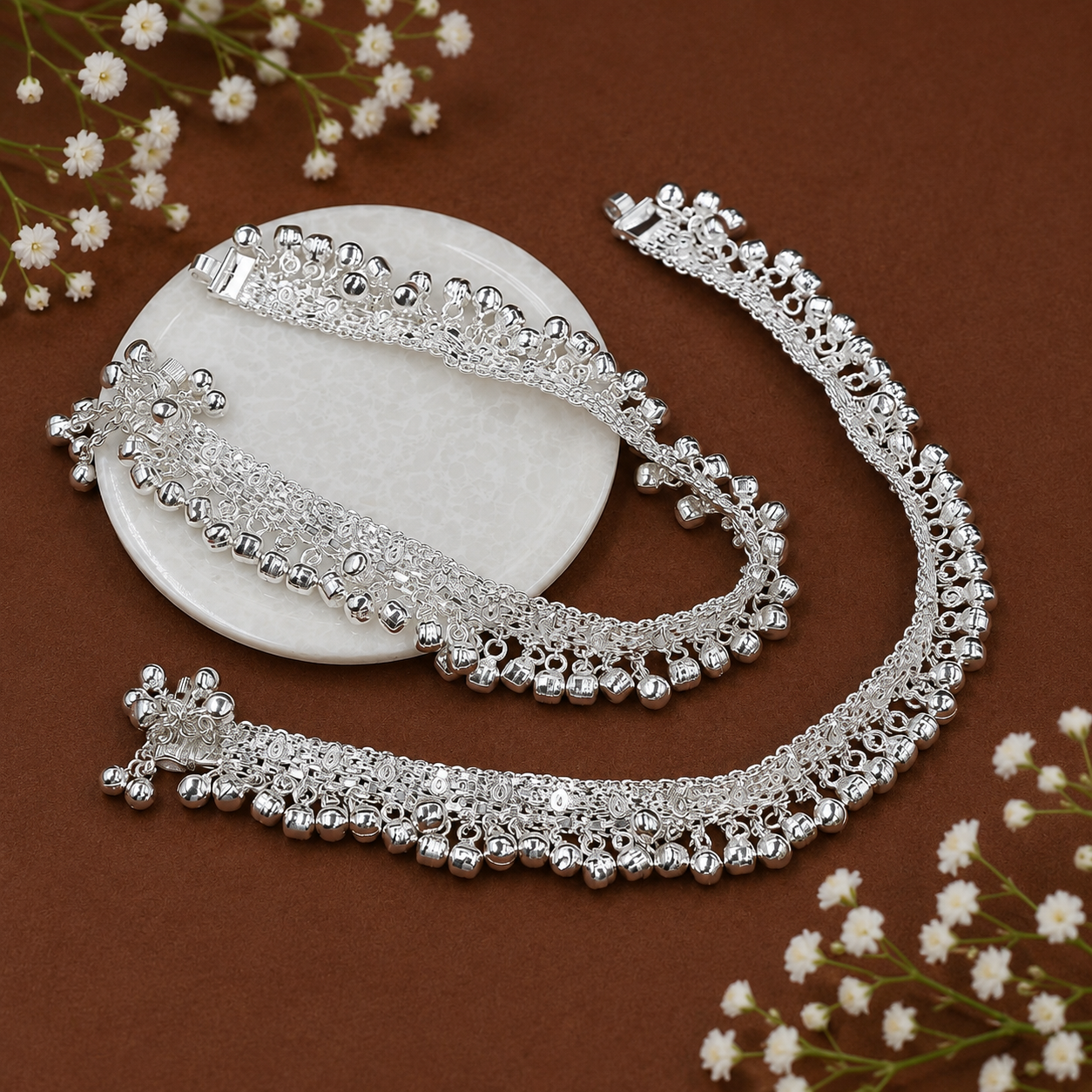 Raagini Ghungroo Anklet – 925 Sterling Silver – OYA by Gemkara view 4