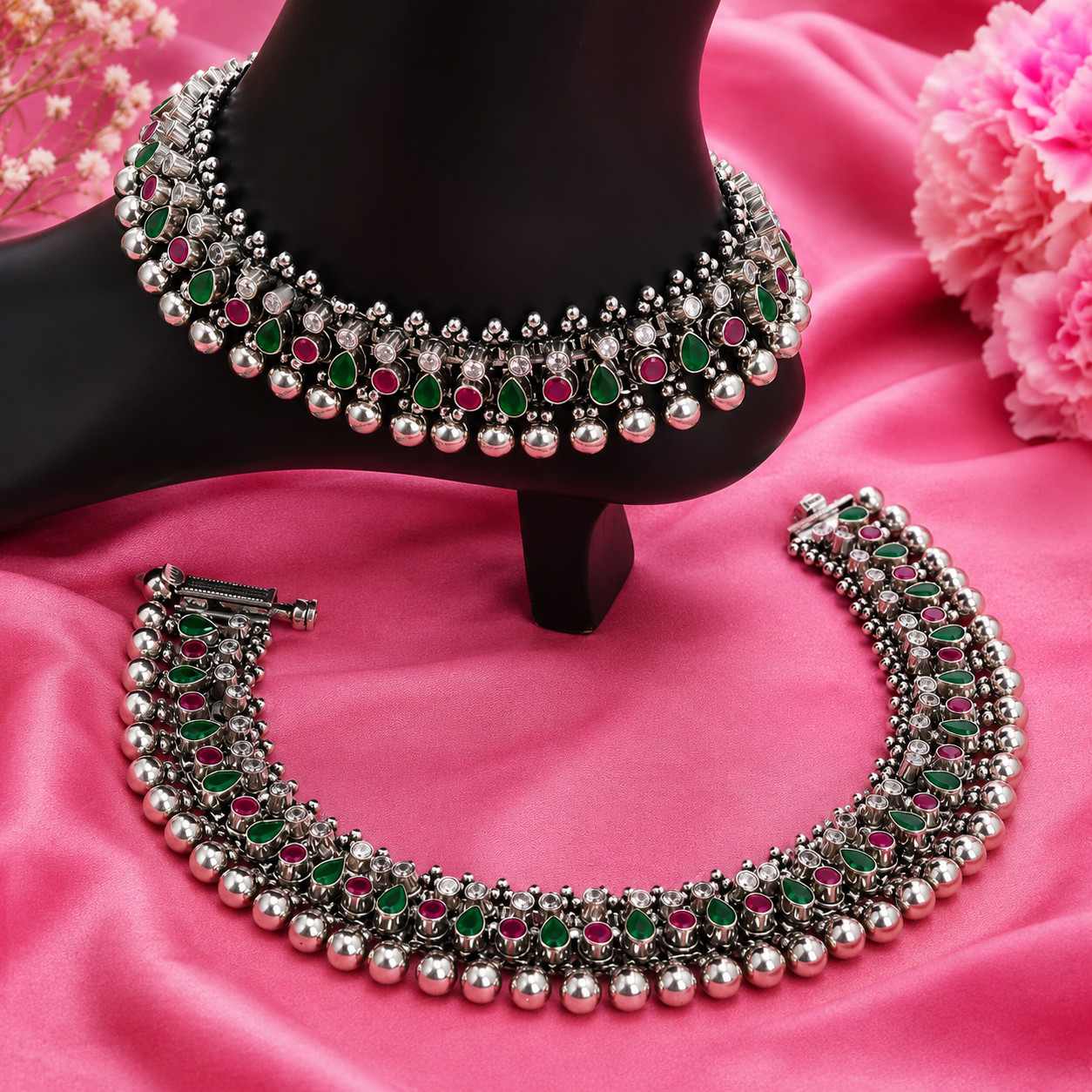 Ratna Anklet – 925 Sterling Silver – OYA by Gemkara view 2