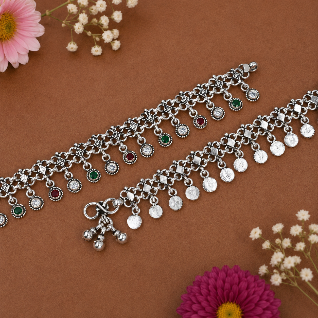 Rangreza Anklet – 925 Sterling Silver – OYA by Gemkara view 4