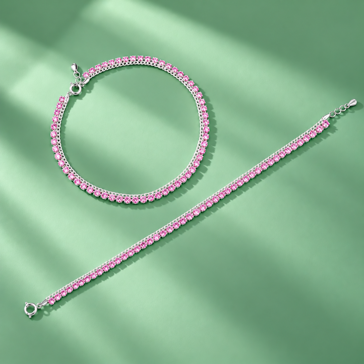 Pink Spark Anklet – 925 Sterling Silver – OYA by Gemkara view 3