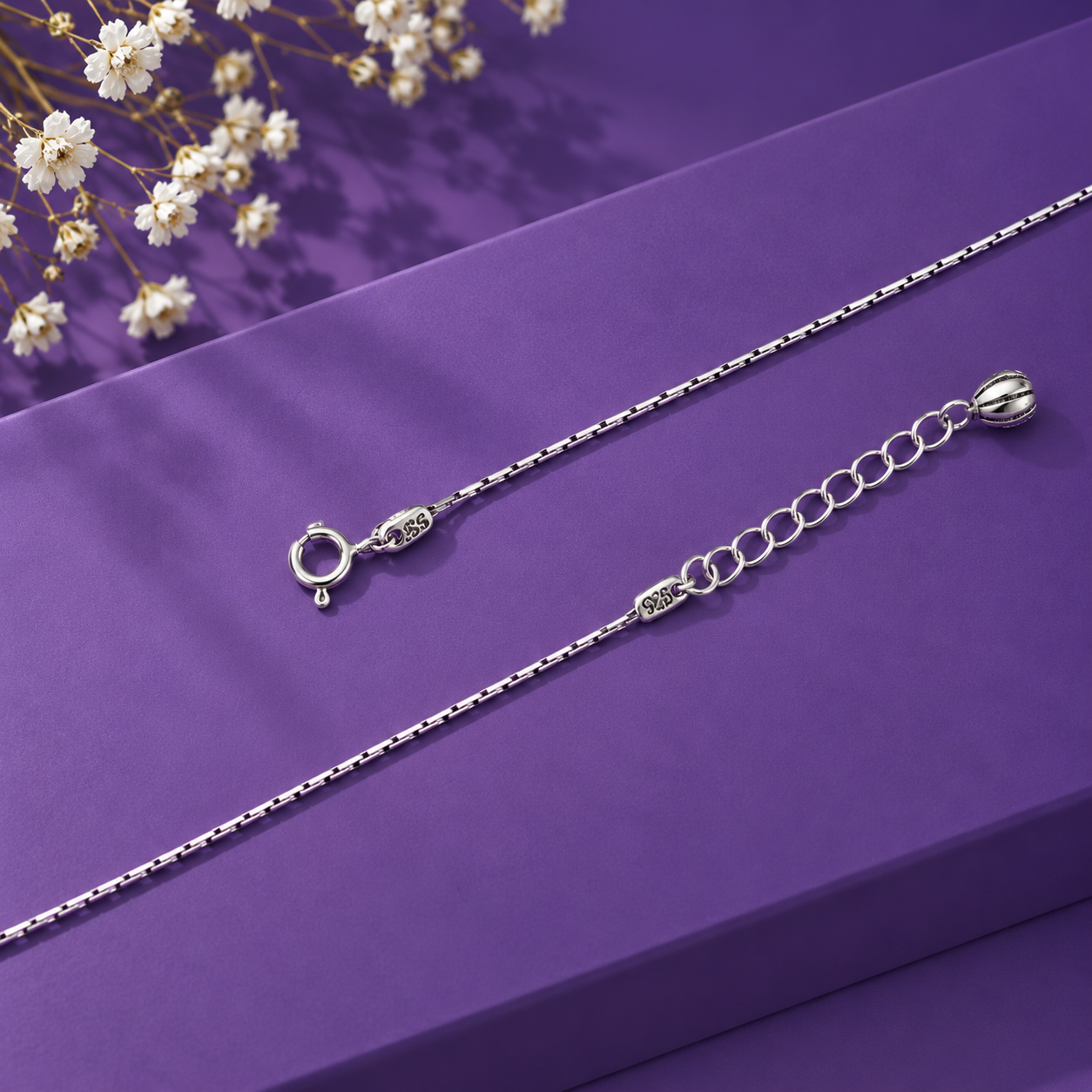 Oxidized Leaf Charm Anklet – 925 Sterling Silver – OYA by Gemkara view 4