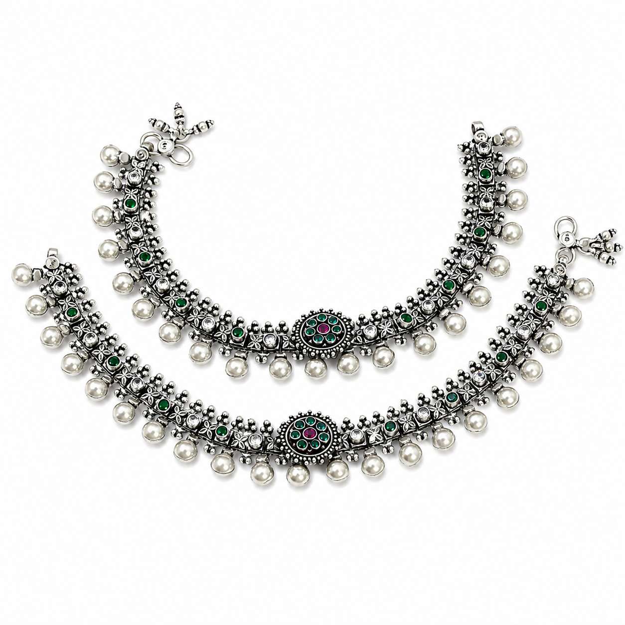 Ghunghroo Bloom Anklet – 925 Sterling Silver – OYA by Gemkara view 1