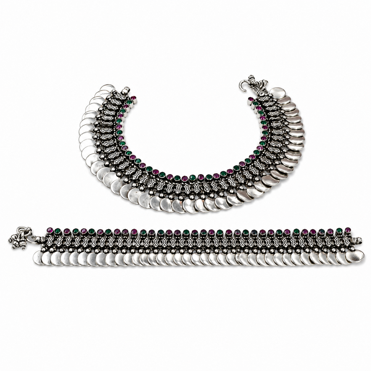 Rivaayat Coin Anklet – 925 Sterling Silver – OYA by Gemkara view 1