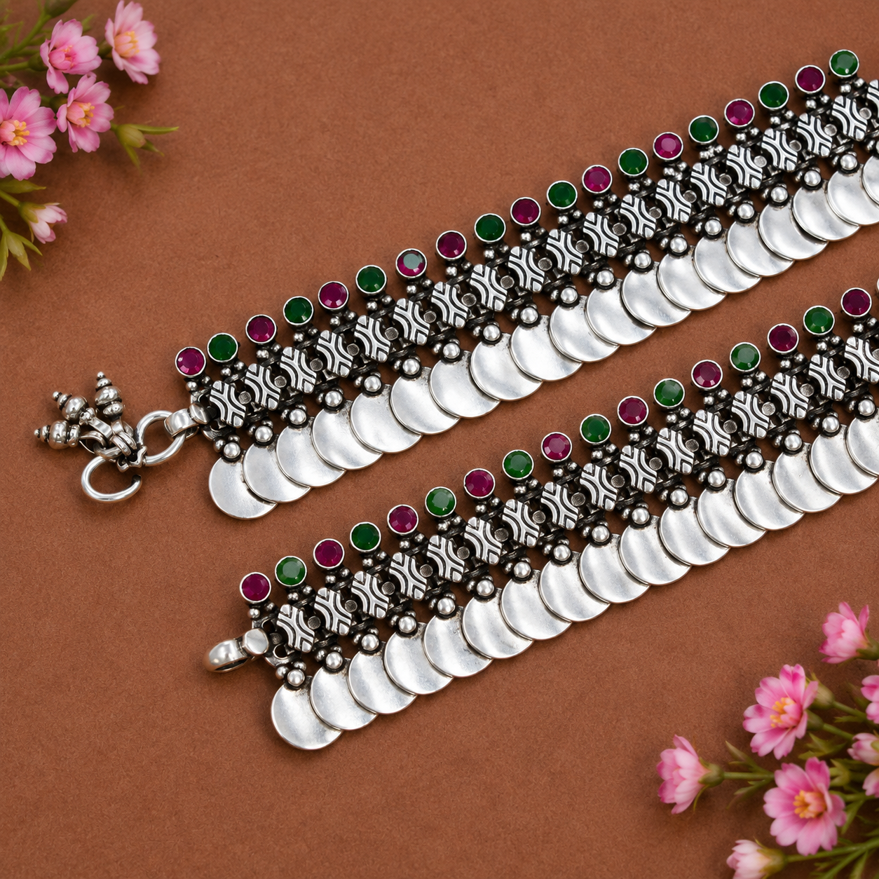 Rivaayat Coin Anklet – 925 Sterling Silver – OYA by Gemkara view 3