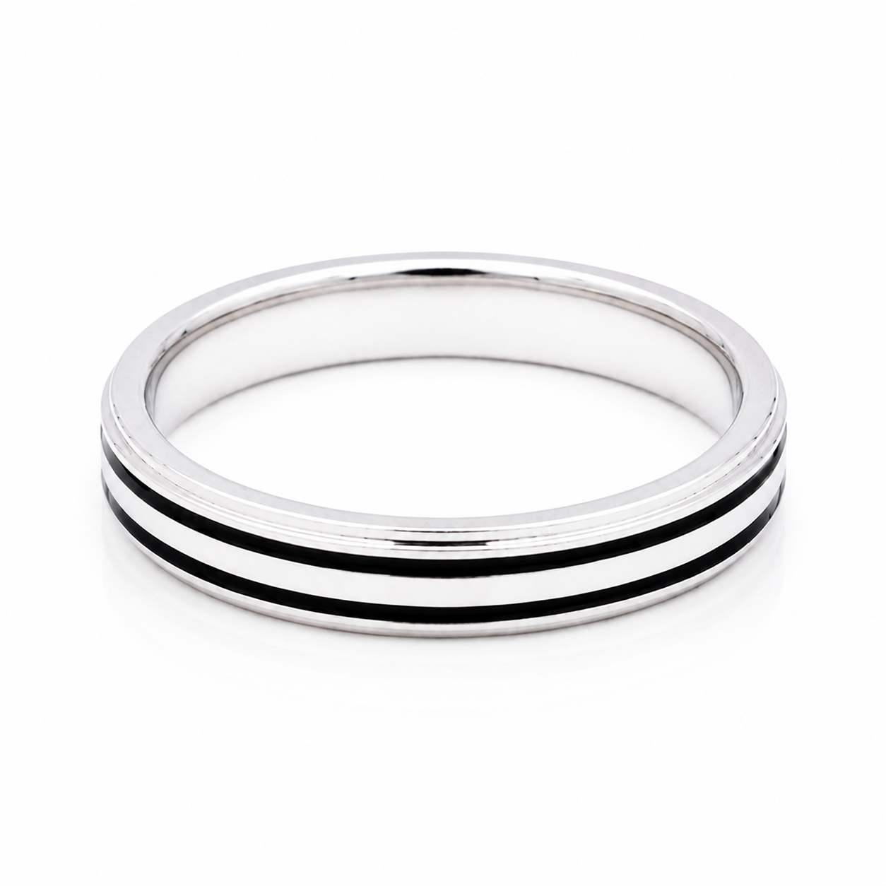 Double Black-Line Ring – 925 Sterling Silver – OYA by Gemkara view 1