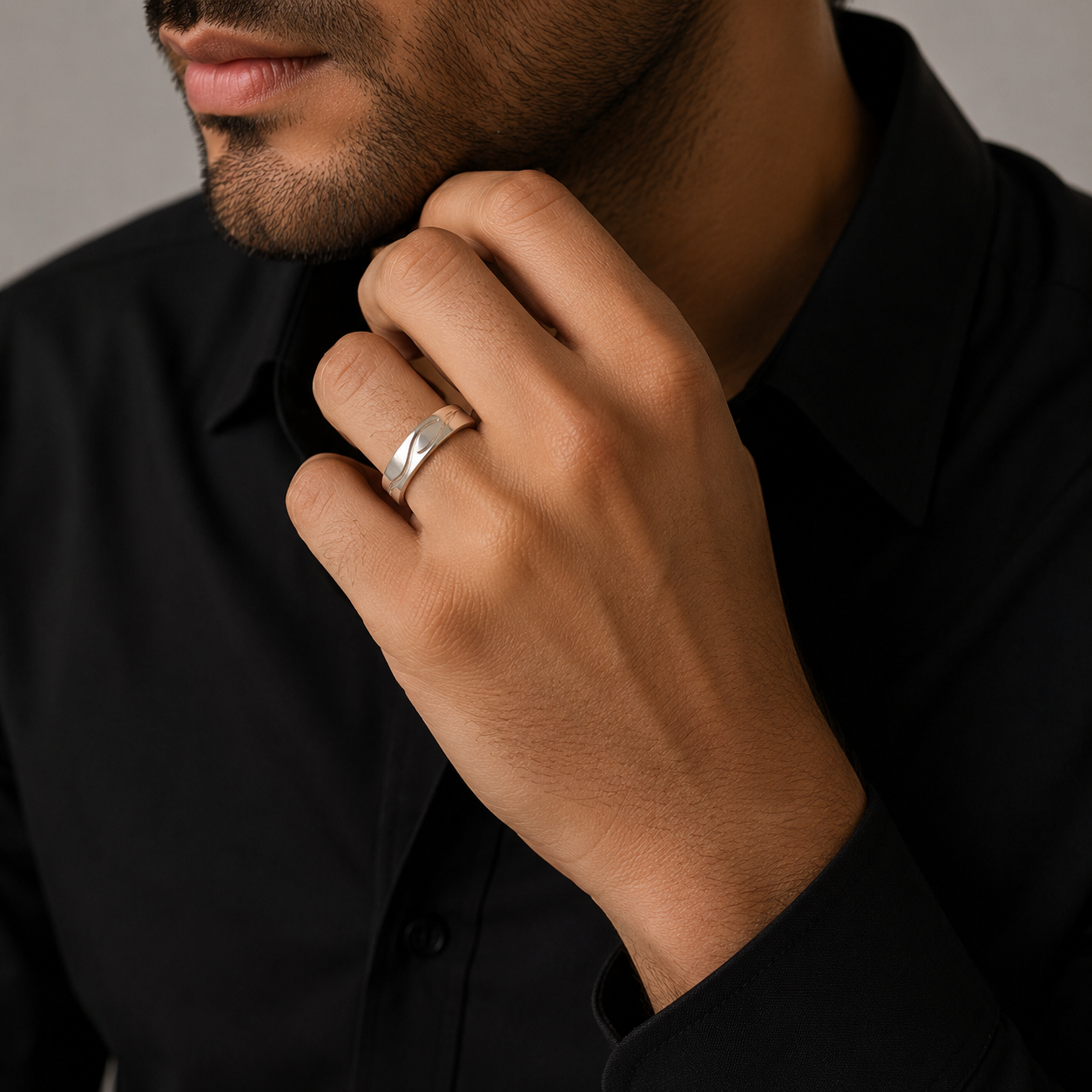 Wave Ring – 925 Sterling Silver – OYA by Gemkara view 2