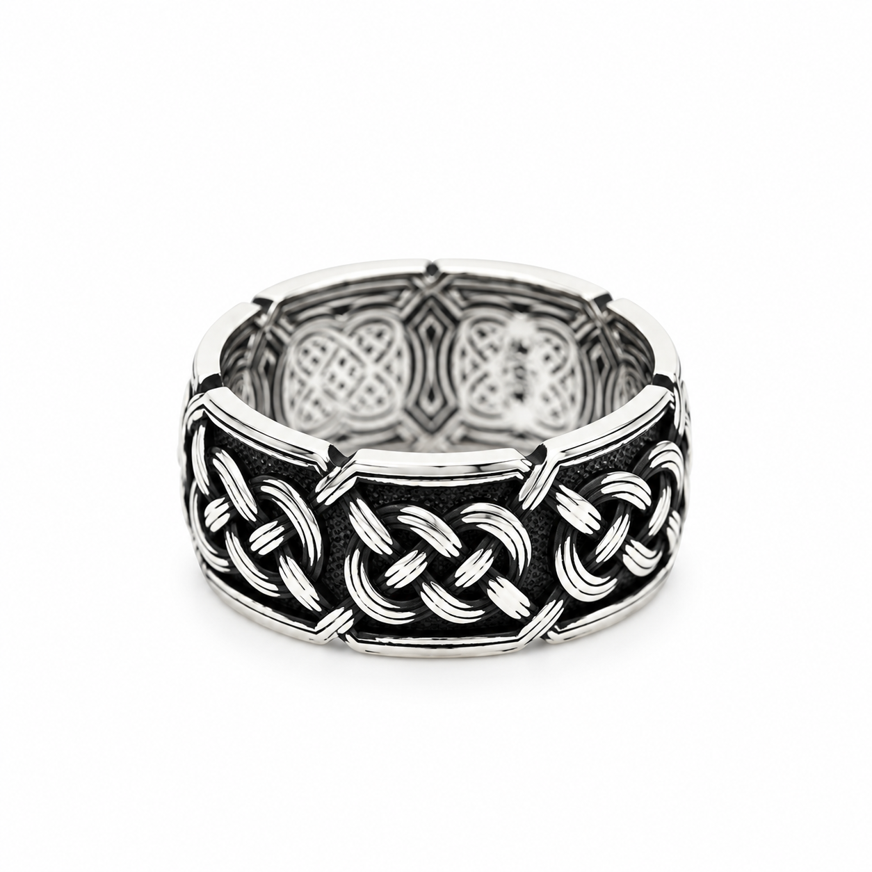 Oxidized Celtic Knot Ring – 925 Sterling Silver – OYA by Gemkara view 1