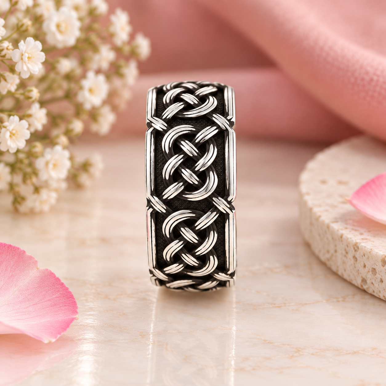 Oxidized Celtic Knot Ring – 925 Sterling Silver – OYA by Gemkara view 4
