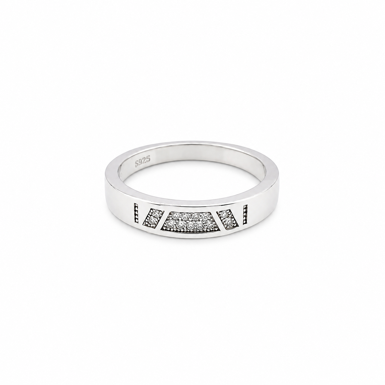 Geometric Stone Ring – 925 Sterling Silver – OYA by Gemkara view 1