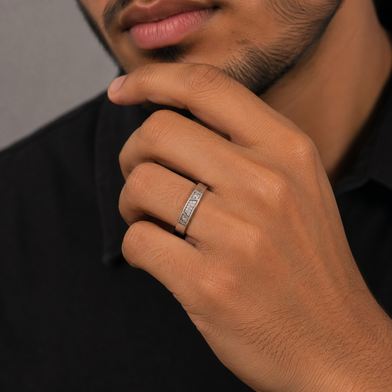 Geometric Stone Ring – 925 Sterling Silver – OYA by Gemkara view 2