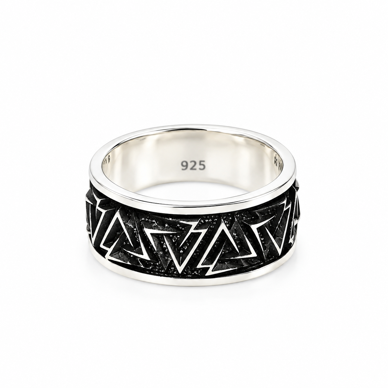 Black Triangle Ring – 925 Sterling Silver – OYA by Gemkara view 1
