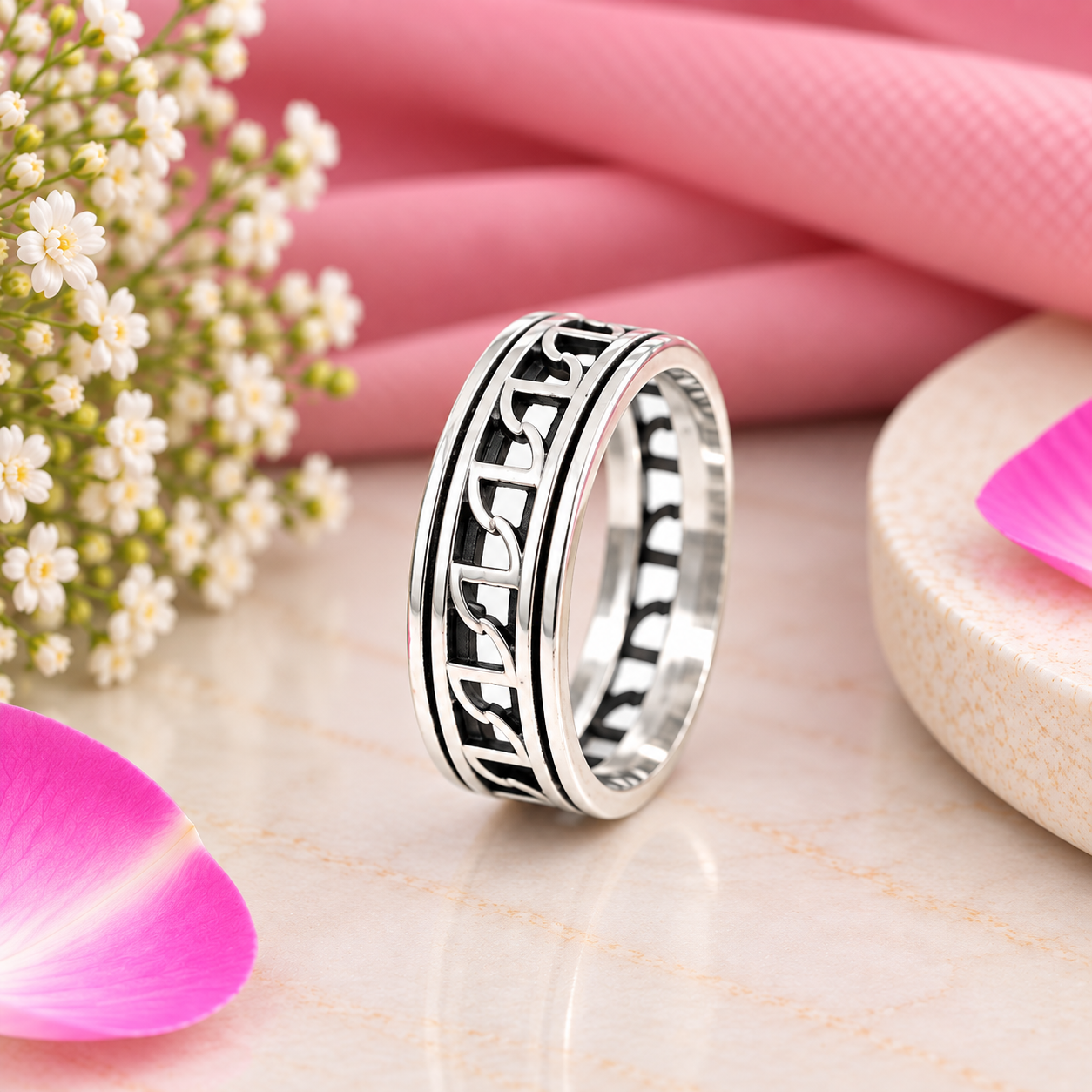 Oxidized Leaf Ring – 925 Sterling Silver – OYA by Gemkara view 3