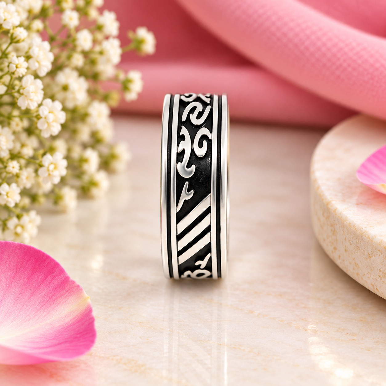 Oxidized Scroll Ring – 925 Sterling Silver – OYA by Gemkara view 4