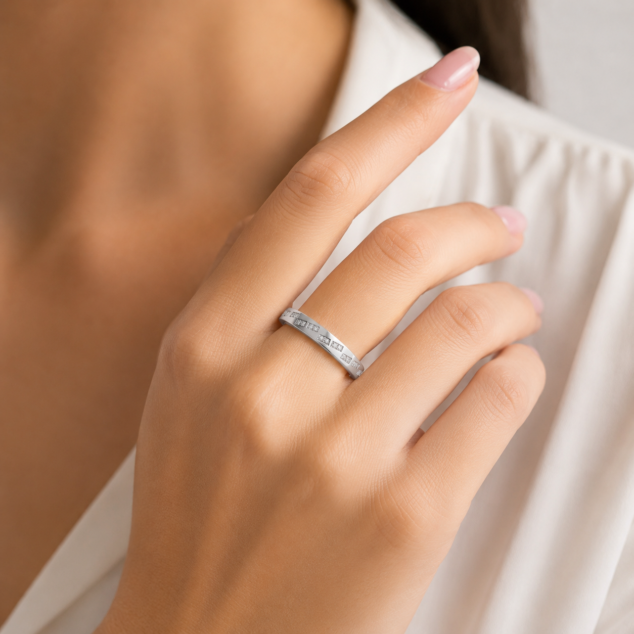 Rectangular CZ Ring – 925 Sterling Silver – OYA by Gemkara view 4