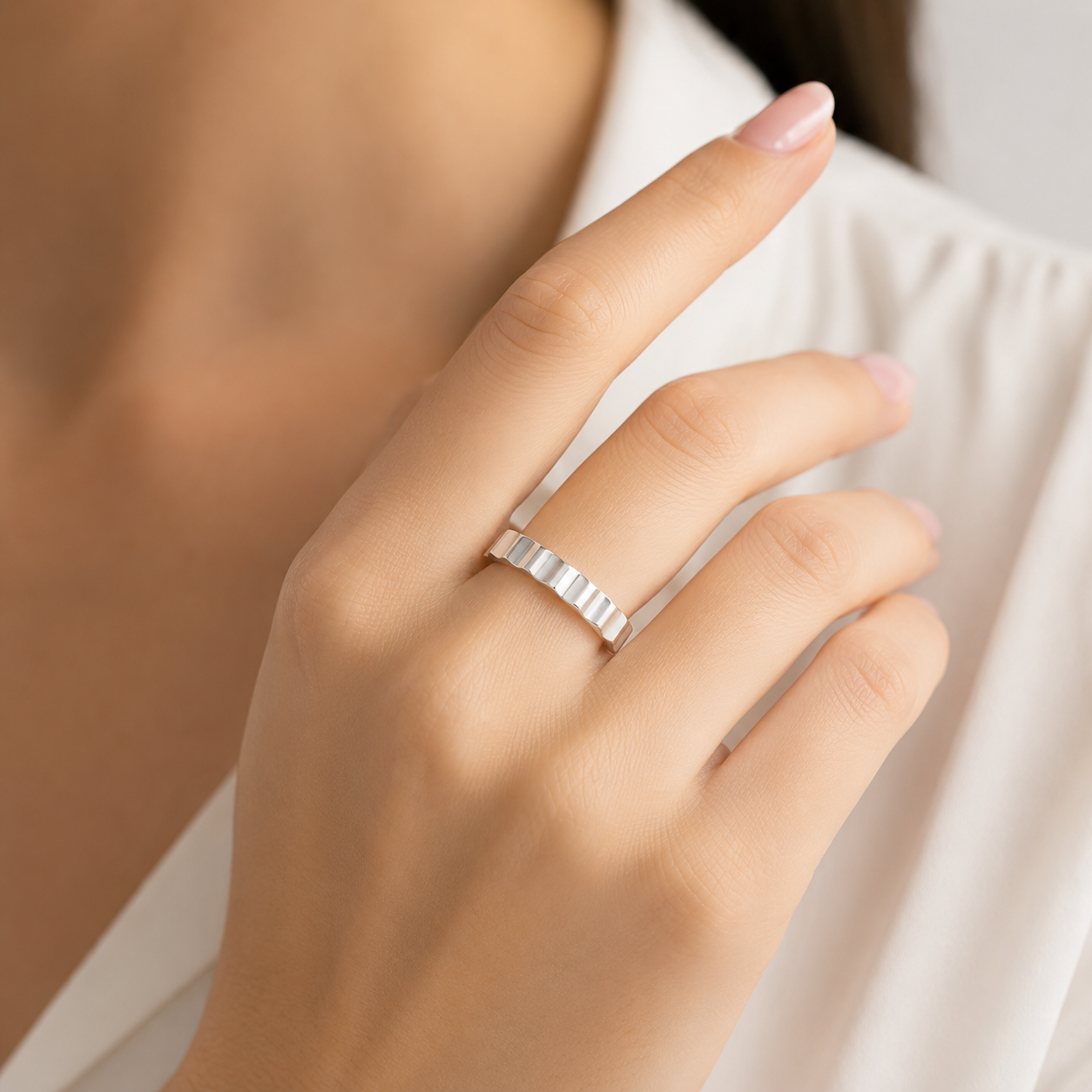 Scalloped Ring – 925 Sterling Silver – OYA by Gemkara view 2