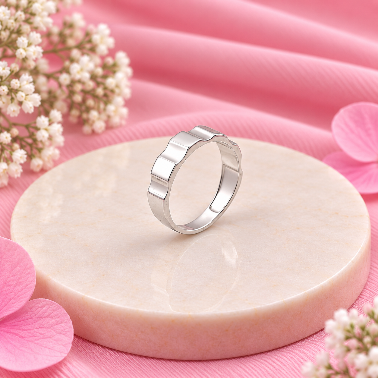 Scalloped Ring – 925 Sterling Silver – OYA by Gemkara view 3