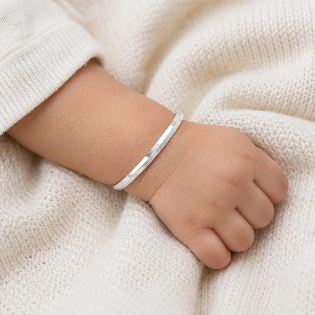 Baby Silver Broad Kada – OYA by Gemkara view 4