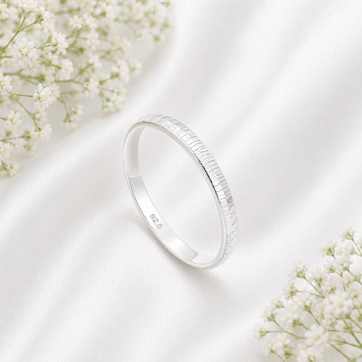 Italian Bark Texture Baby Kada – 925 Sterling Silver – OYA by Gemkara view 3