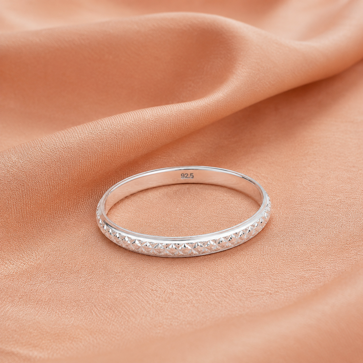 Baby Silver Floral Kada – OYA by Gemkara view 2