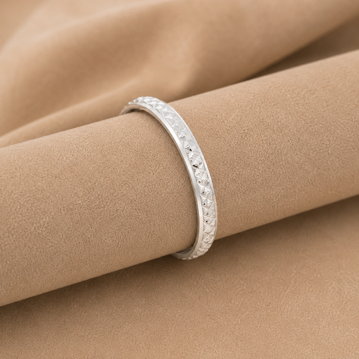 Baby Silver Floral Kada – OYA by Gemkara view 3