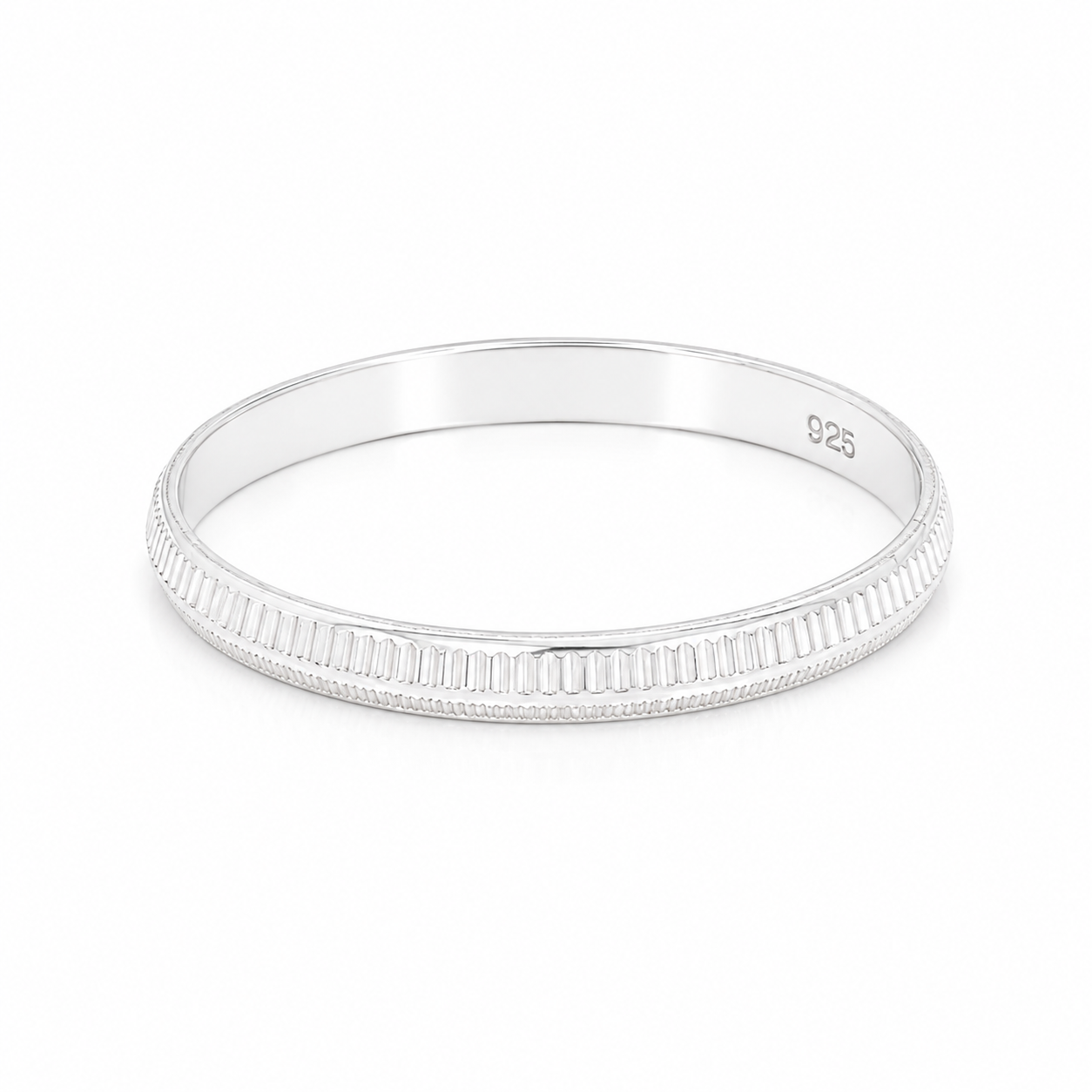 Italian Fluted Baby Kada – 925 Sterling Silver – OYA by Gemkara view 1