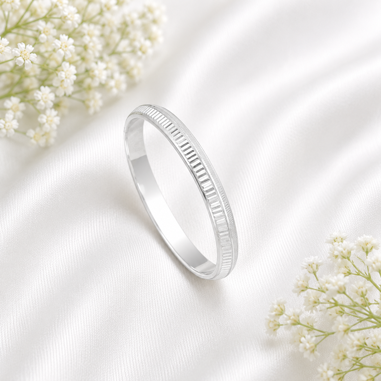 Italian Fluted Baby Kada – 925 Sterling Silver – OYA by Gemkara view 3