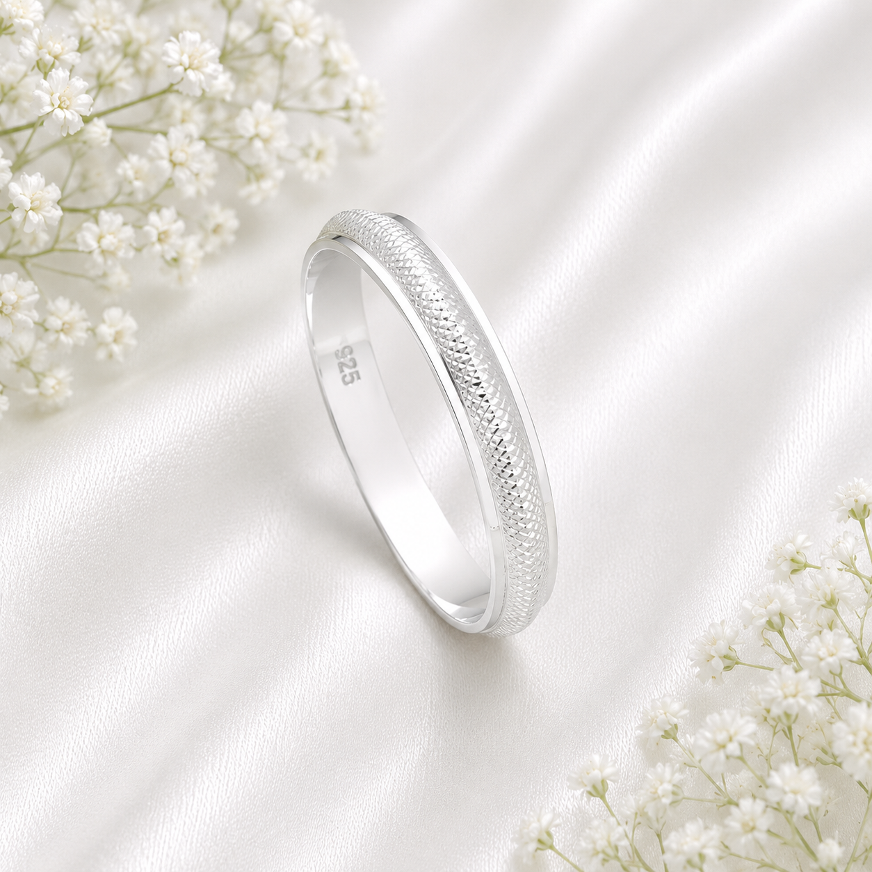 Italian Diamond Cut Baby Kada – 925 Sterling Silver – OYA by Gemkara view 3