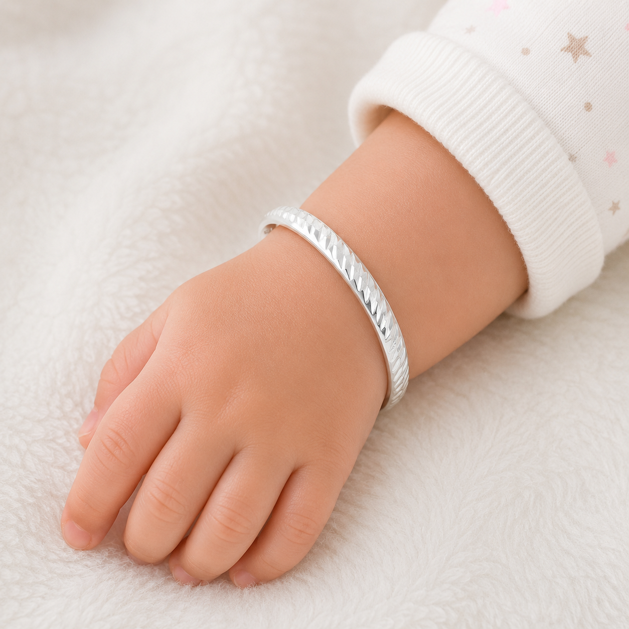 Italian Rope Twist Baby Kada – 925 Sterling Silver – OYA by Gemkara view 2