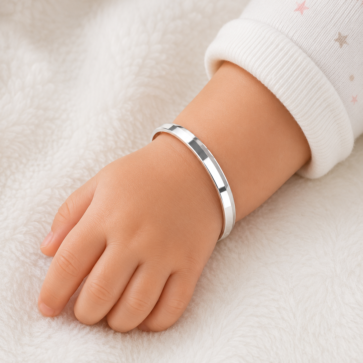 Italian Classic Plain Baby Kada – 925 Sterling Silver – OYA by Gemkara view 2