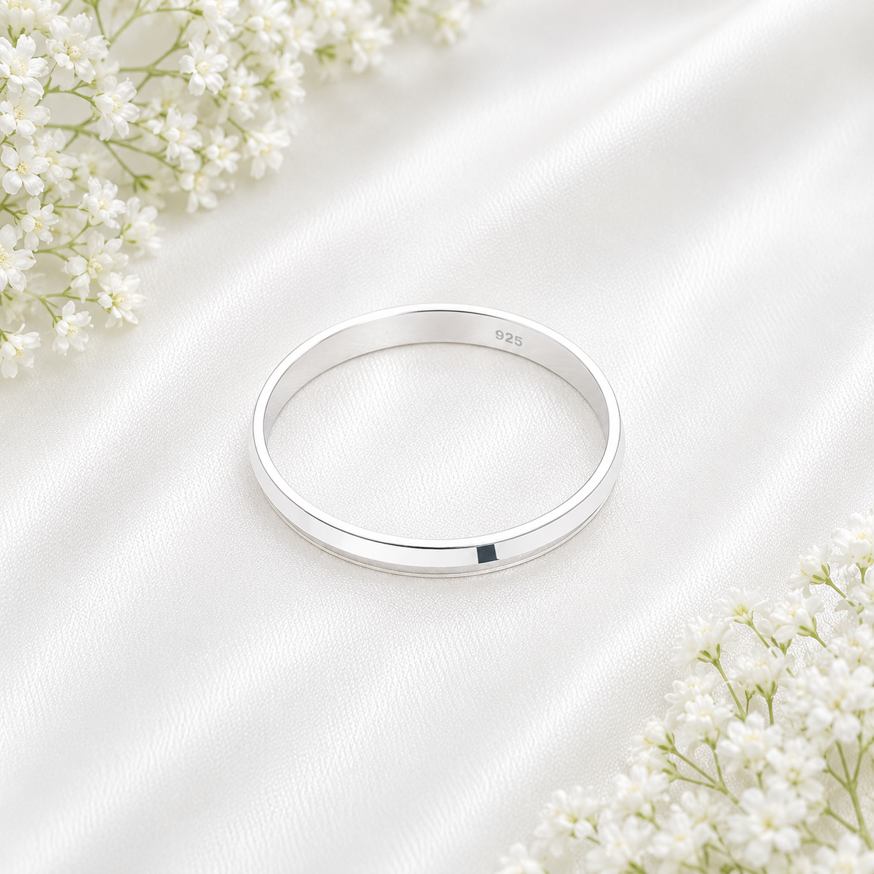 Italian Classic Plain Baby Kada – 925 Sterling Silver – OYA by Gemkara view 3