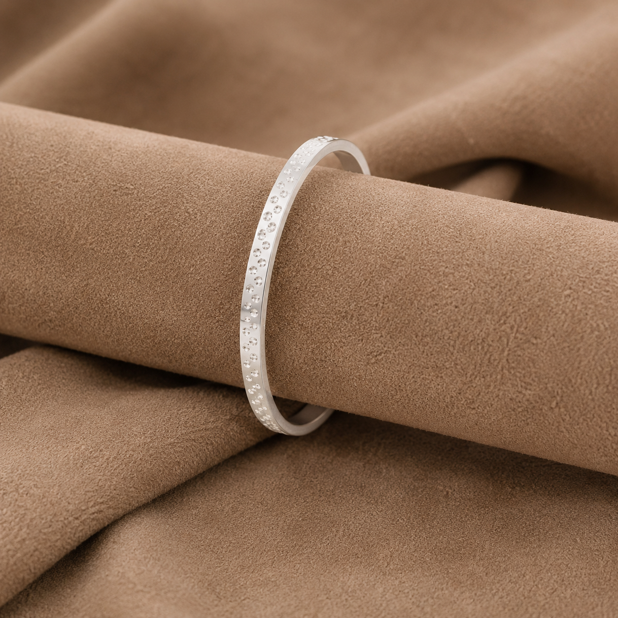 Baby Silver Double Row Kada – OYA by Gemkara view 3