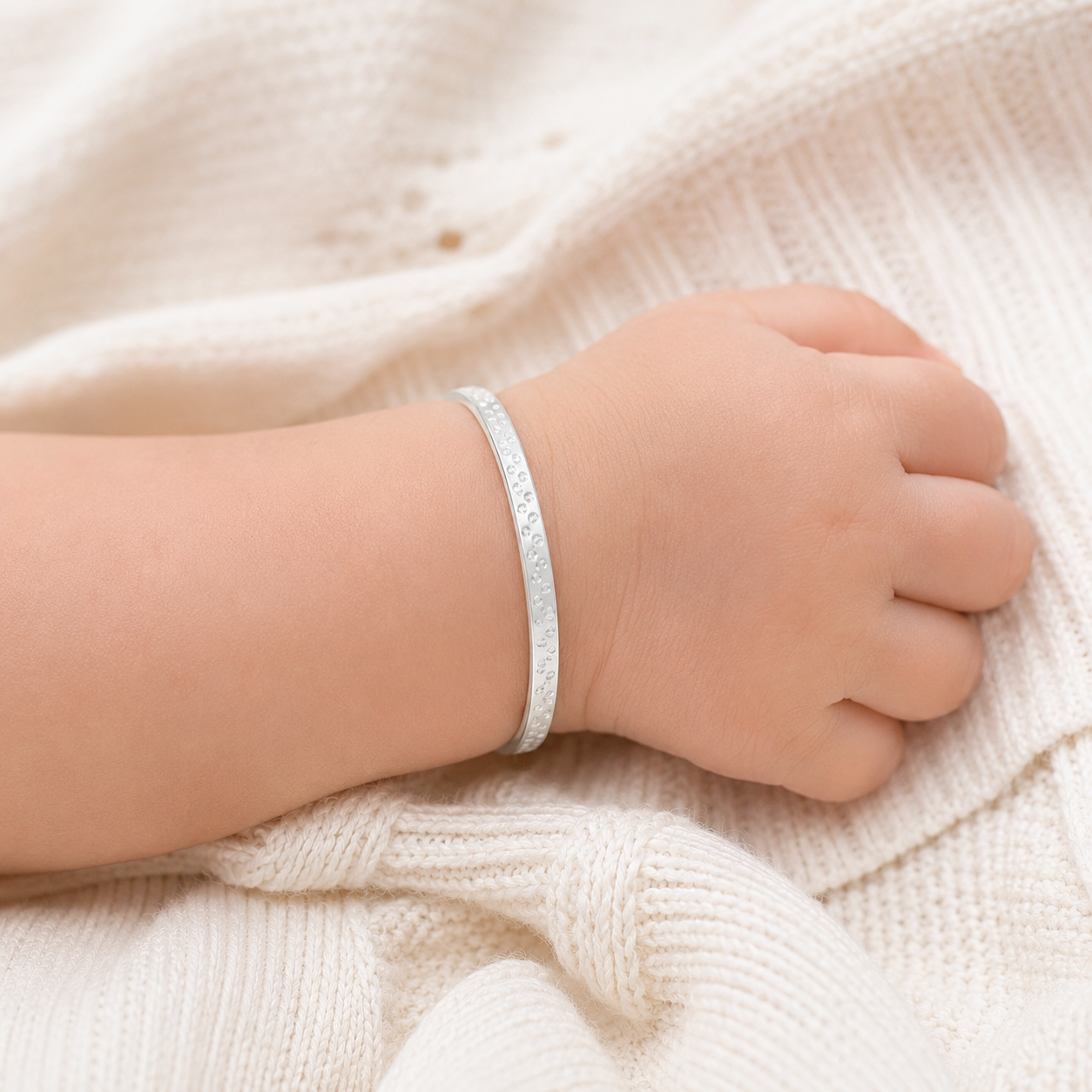 Baby Silver Double Row Kada – OYA by Gemkara view 4