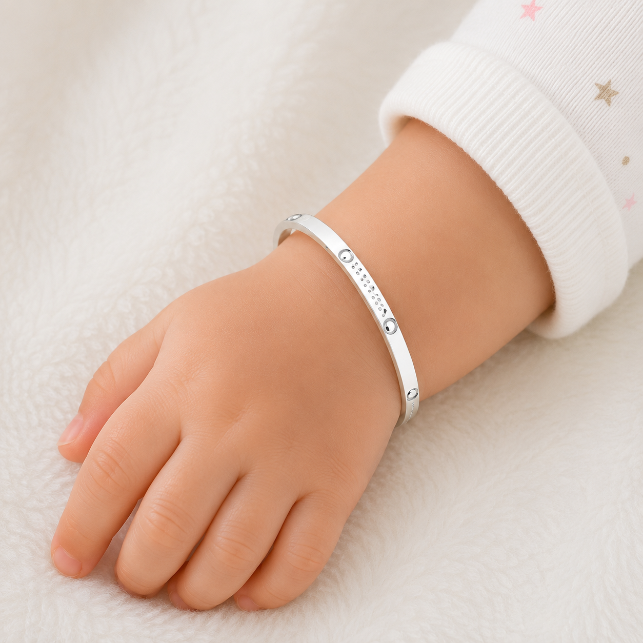Italian Geo Dot Baby Kada – 925 Sterling Silver – OYA by Gemkara view 2