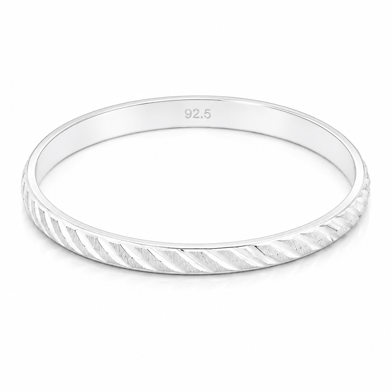 Italian Diagonal Stripe Baby Kada – 925 Sterling Silver – OYA by Gemkara view 1
