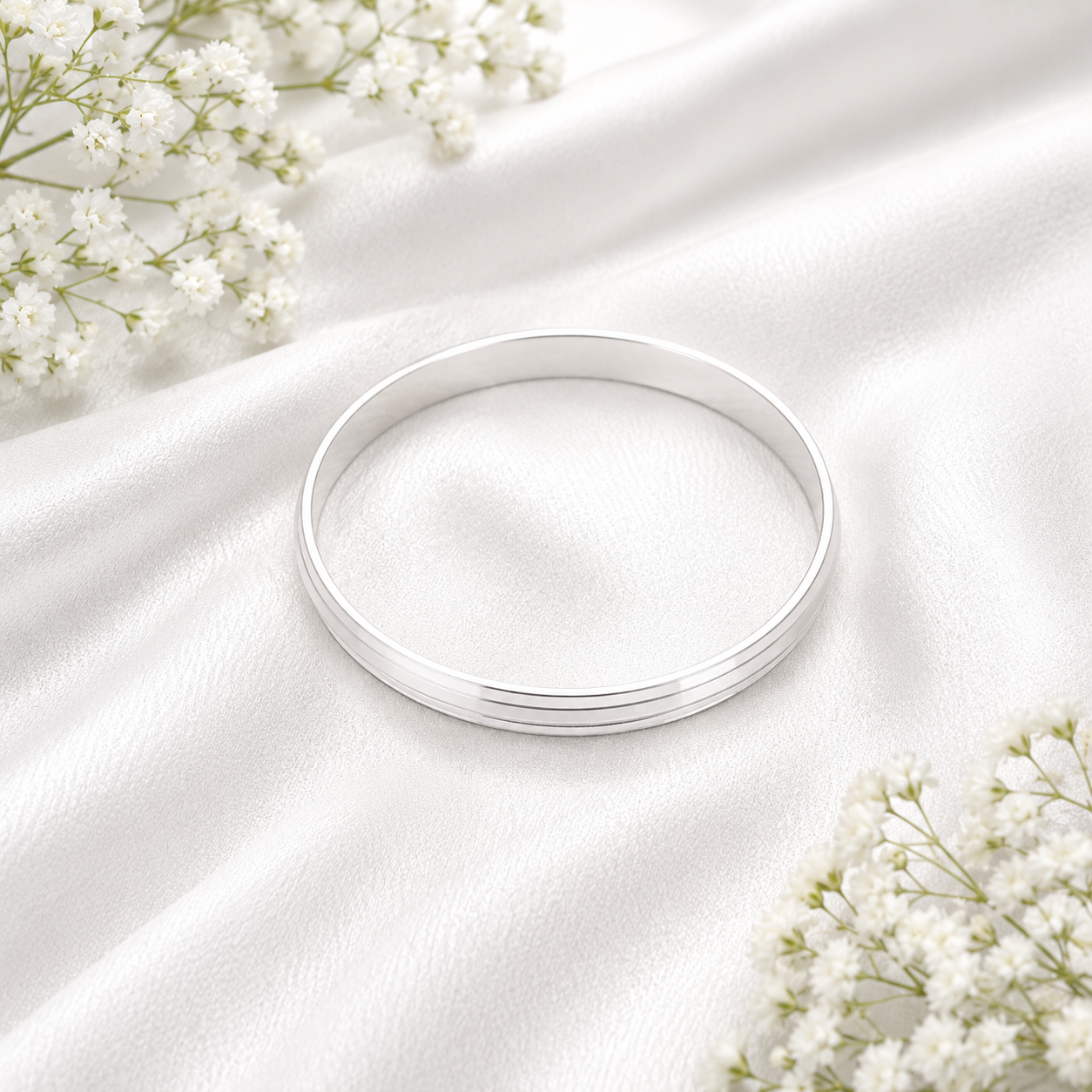 Italian Double Line Baby Kada – 925 Sterling Silver – OYA by Gemkara view 3