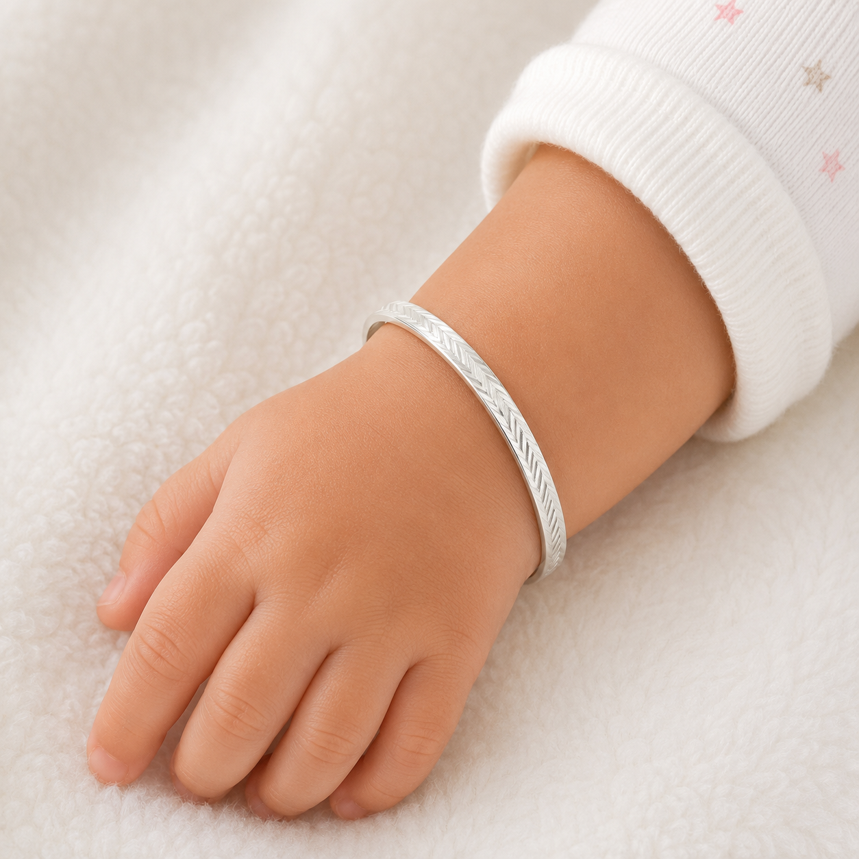 Italian Chevron Baby Kada – 925 Sterling Silver – OYA by Gemkara view 2