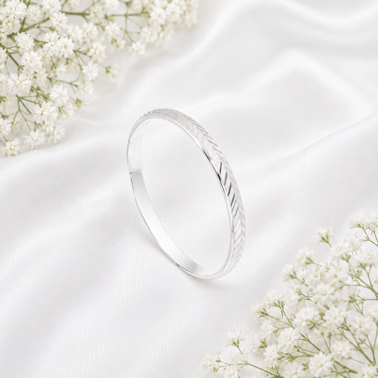 Italian Chevron Baby Kada – 925 Sterling Silver – OYA by Gemkara view 3