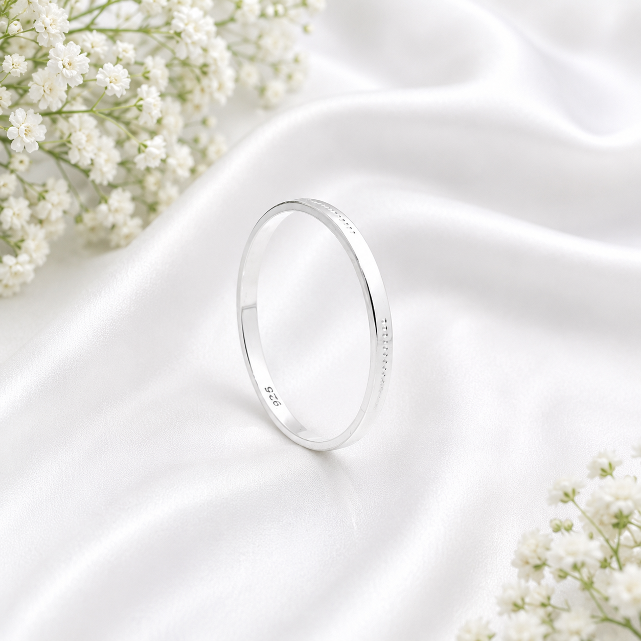 Italian Beaded Accent Baby Kada – 925 Sterling Silver – OYA by Gemkara view 3