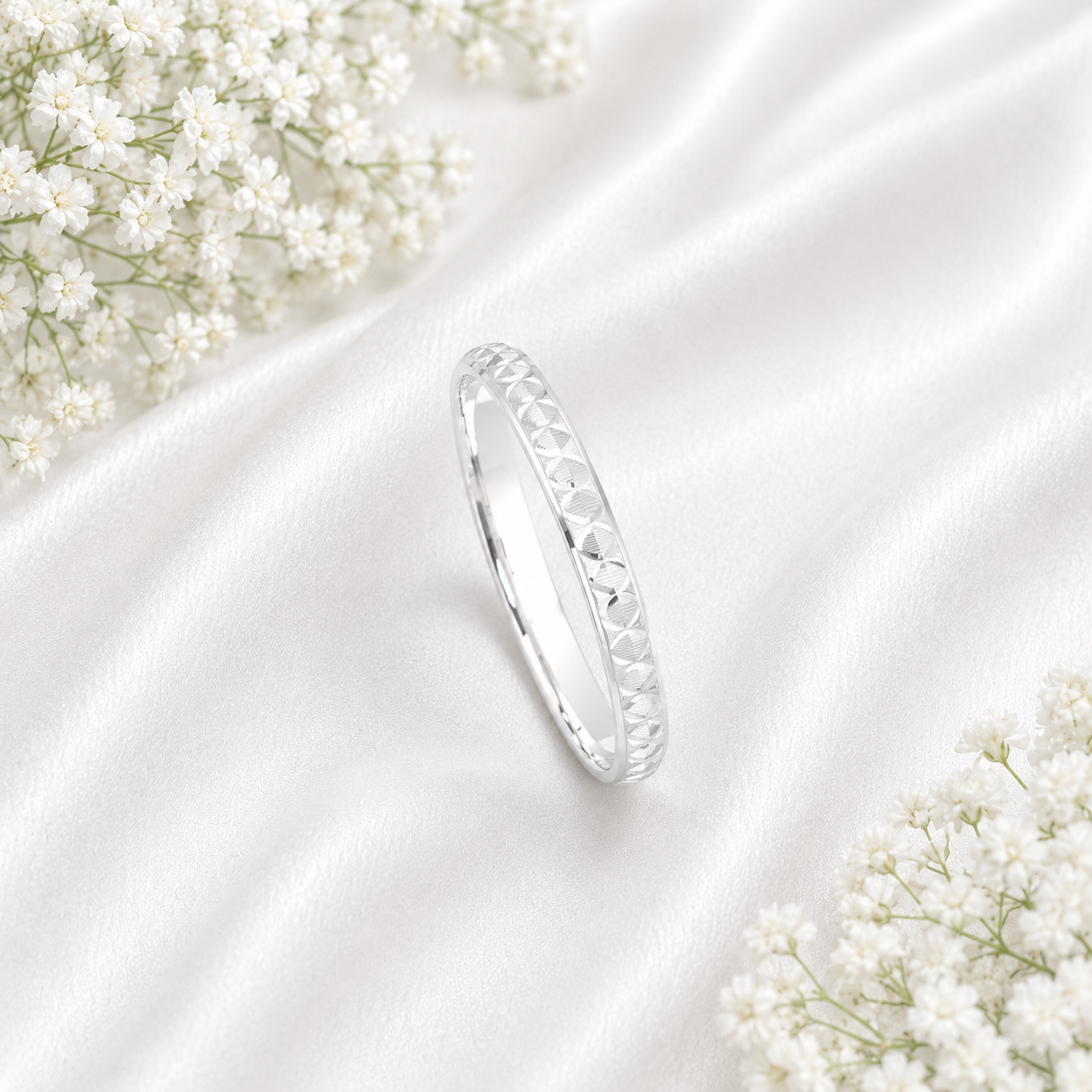 Italian Diamond Cut Baby Kada – 925 Sterling Silver – OYA by Gemkara view 3