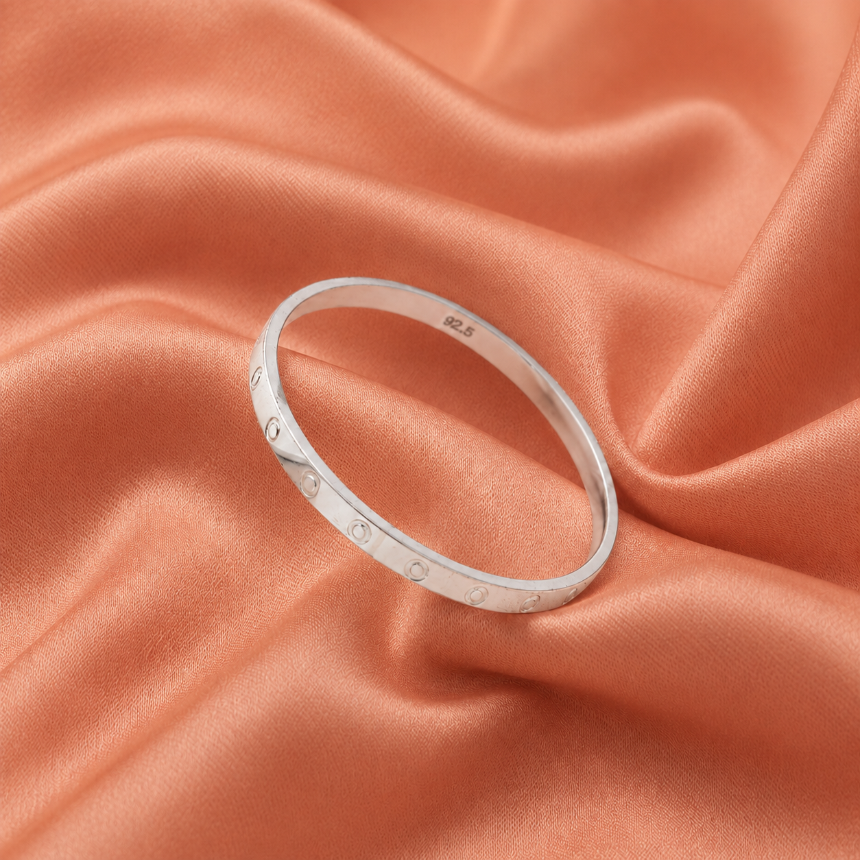 Baby Silver Circular Design Kada – OYA by Gemkara view 2
