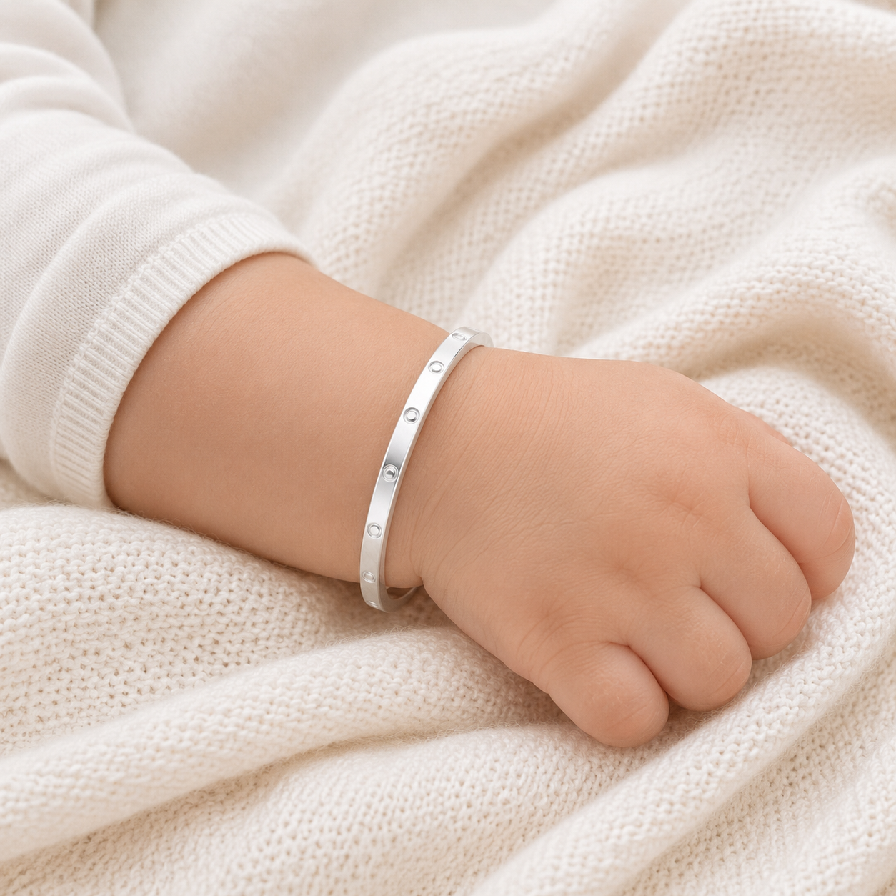 Baby Silver Circular Design Kada – OYA by Gemkara view 4