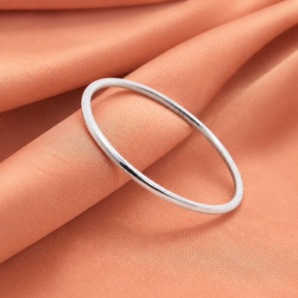 Baby Silver Plain Kada – OYA by Gemkara view 2